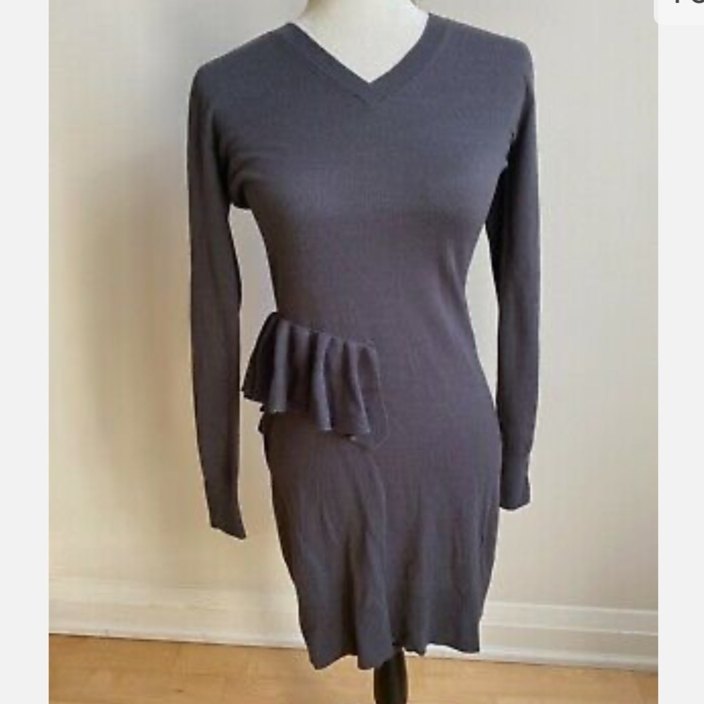 Maison Margiela knit long sleeve ruffle dress